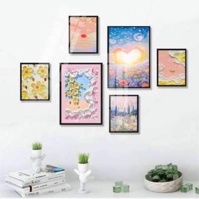 File tranh File tranh bộ 6 tấm hoa décor 5D TT25058 (ảnh gốc) chi tiết rõ ràng