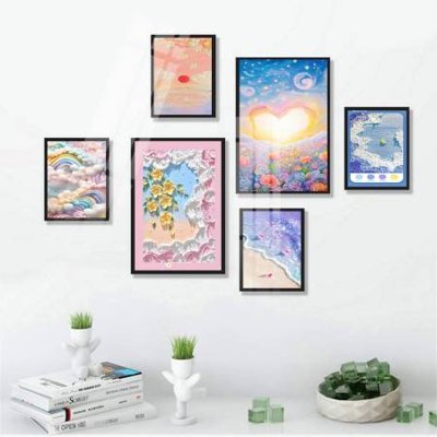 File gốc File tranh bộ 6 tấm hoa décor 5D TT25062 (PNG) không nền chất lượng