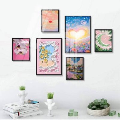 Tải file File tranh bộ 6 tấm hoa décor 5D TT25066 (gốc) chủ đề hoa sen