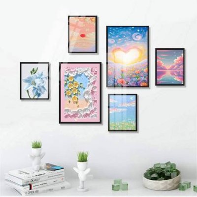 File gốc File tranh bộ 6 tấm hoa décor 5D TT25072 (ảnh rõ nét) để in