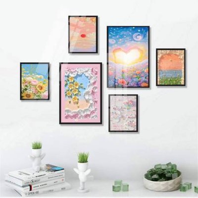 File in mica File tranh bộ 6 tấm hoa décor 5D TT25078 (ảnh gốc) đẹp