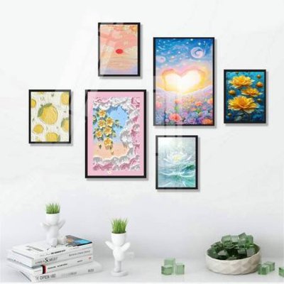 File tranh File tranh bộ 6 tấm hoa décor 5D TT25086 (ảnh gốc) chi tiết rõ ràng