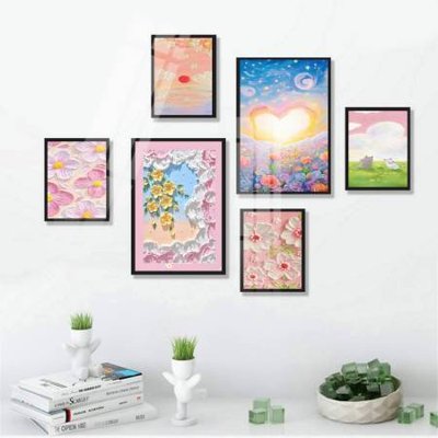 File gốc File tranh bộ 6 tấm hoa décor 5D TT25092 (PNG) trong suốt (transparent)