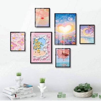 Download file File tranh bộ 6 tấm hoa décor 5D TT25093 (gốc) in mica cao cấp