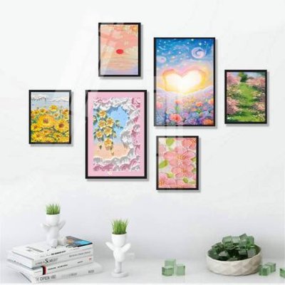 File tranh gốc File tranh bộ 6 tấm hoa décor 5D TT25095 (bản quyền) file PSD