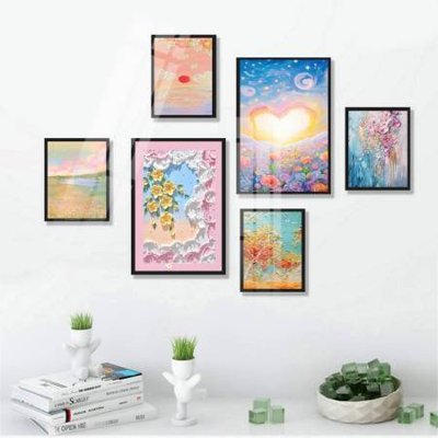 File tranh gốc File tranh bộ 6 tấm hoa décor 5D TT25120 (bản quyền) file PSD