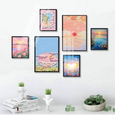 Download file File tranh bộ 6 tấm hoa décor 5D TT25136 (gốc) in mica cao cấp