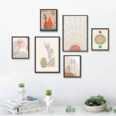 File tranh gốc File tranh treo bộ 6 tấm tối giản Minimalist Art TT3003 (bản quyền) độc đáo