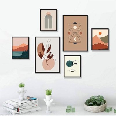 File in ấn File tranh treo bộ 6 tấm tối giản Minimalist Art TT3008 chuyên nghiệp