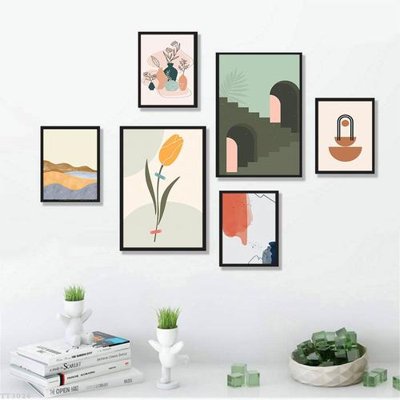 File tranh gốc File tranh treo bộ 6 tấm tối giản Minimalist Art TT3026 (bản quyền) độc đáo