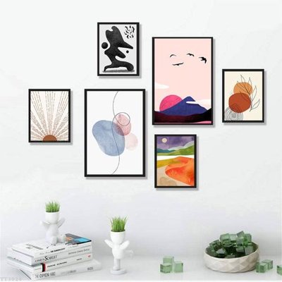 File tranh File tranh treo bộ 6 tấm tối giản Minimalist Art TT3028 (gốc) chủ đề tĩnh vật