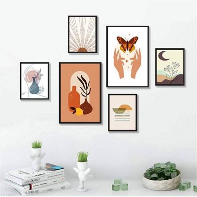 Tải về hình ảnh gốc File tranh treo bộ 6 tấm tối giản Minimalist Art TT3041 sắc nét