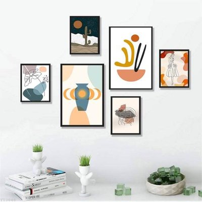 File gốc File tranh treo bộ 6 tấm tối giản Minimalist Art TT3048 (phong cách) châu Âu