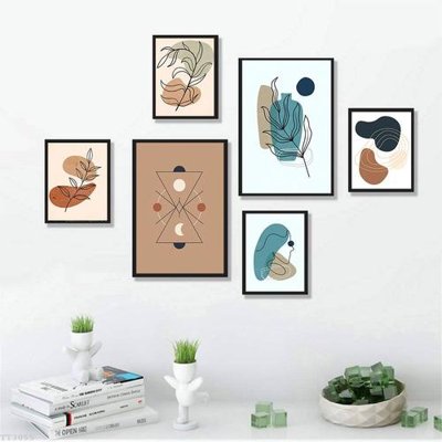 File in trần File tranh treo bộ 6 tấm tối giản Minimalist Art TT3055 (bản gốc) đại dương