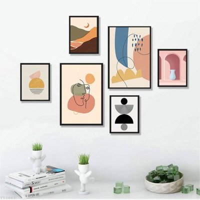 File in trần File tranh treo bộ 6 tấm tối giản Minimalist Art TT3063 (bản gốc) hoa văn