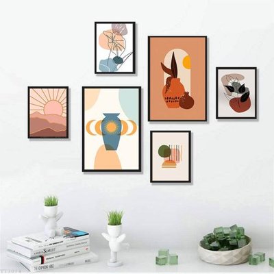 File in trần File tranh treo bộ 6 tấm tối giản Minimalist Art TT3074 (bản gốc) mây trời