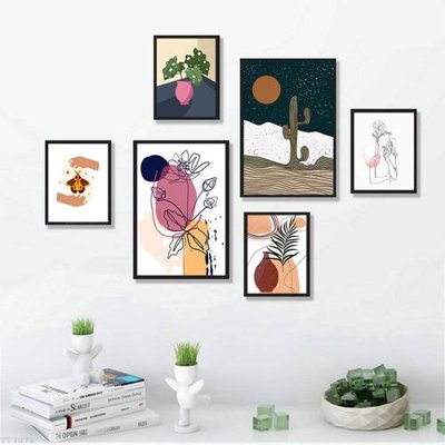 Ảnh mô tả file gốc in mica File tranh treo bộ 6 tấm tối giản Minimalist Art TT3078