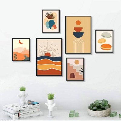 File gốc in mica File tranh treo bộ 6 tấm tối giản Minimalist Art TT3080 chất lượng