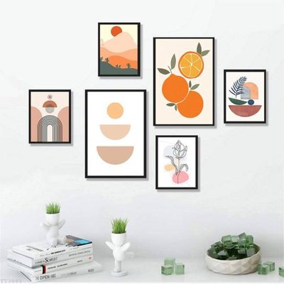 Ảnh gốc File tranh treo bộ 6 tấm tối giản Minimalist Art TT3081 (độ nét cao) in mica