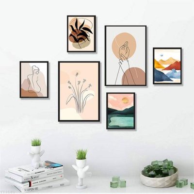 Download file File tranh treo bộ 6 tấm tối giản Minimalist Art TT3101 (gốc) in mica đèn LED