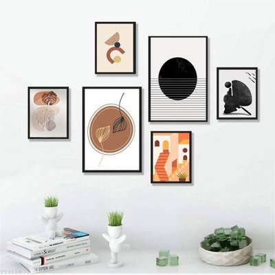 Hình ảnh file gốc File tranh treo bộ 6 tấm tối giản Minimalist Art TT3110 (chất lượng cao)