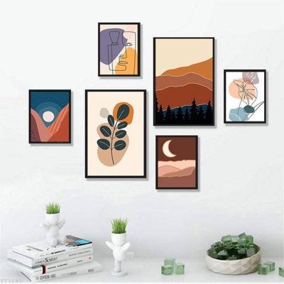 File gốc File tranh treo bộ 6 tấm tối giản Minimalist Art TT3143 (cho in UV) siêu nét