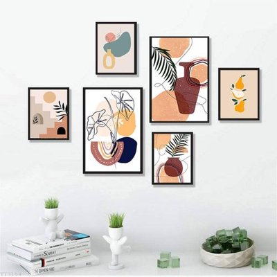 File tranh gốc PSD File tranh treo bộ 6 tấm tối giản Minimalist Art TT3154 còn nguyên layer