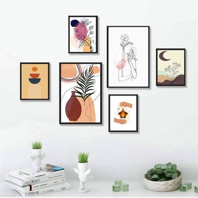 Tải file File tranh treo bộ 6 tấm tối giản Minimalist Art TT3156 (gốc) in tranh tráng gương