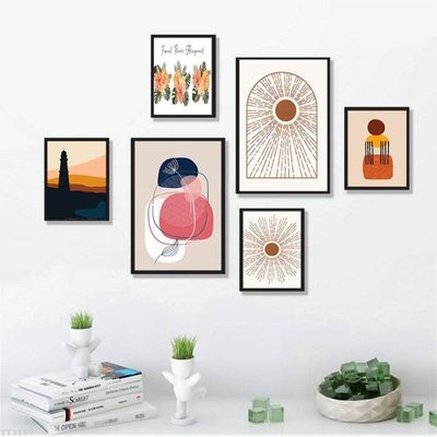 Download file gốc File tranh treo bộ 6 tấm tối giản Minimalist Art TT3167 (in lụa) hoa lá