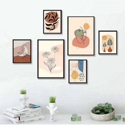 File in ấn chuyên nghiệp File tranh treo bộ 6 tấm tối giản Minimalist Art TT3171 (file gốc)