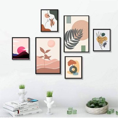 Hình ảnh file gốc File tranh treo bộ 6 tấm tối giản Minimalist Art TT3192 (chất lượng cao)