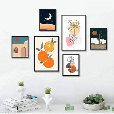 File in trần File tranh treo bộ 6 tấm tối giản Minimalist Art TT3242 (bản gốc) phong cảnh