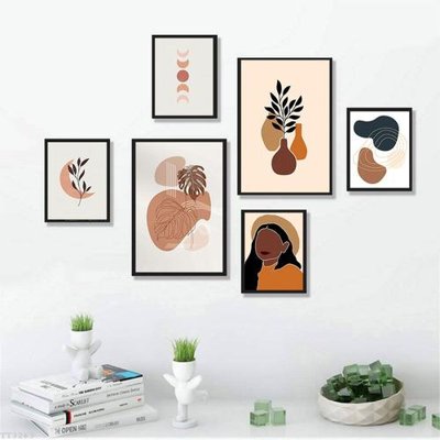 File tranh in tráng gương File tranh treo bộ 6 tấm tối giản Minimalist Art TT3263 (siêu nét)