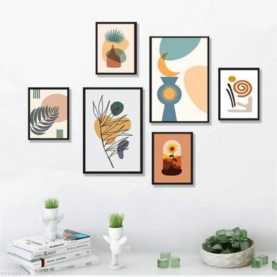 Tải về hình ảnh gốc File tranh treo bộ 6 tấm tối giản Minimalist Art TT3299 sắc nét