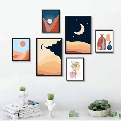 File tranh in trần File tranh treo bộ 6 tấm tối giản Minimalist Art TT3322 (ảnh gốc siêu nét)