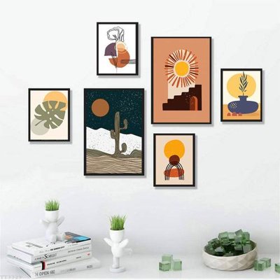 File tranh File tranh treo bộ 6 tấm tối giản Minimalist Art TT3329 (gốc) chủ đề thiên nhiên
