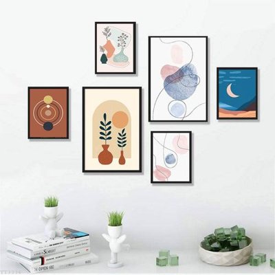 Ảnh gốc file in lụa File tranh treo bộ 6 tấm tối giản Minimalist Art TT3336 chi tiết