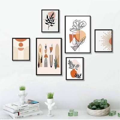 File tranh File tranh treo bộ 6 tấm tối giản Minimalist Art TT3339 (bản gốc) in canvas