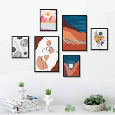 File tranh in mica File tranh treo bộ 6 tấm tối giản Minimalist Art TT3349 (độ phân giải cao)