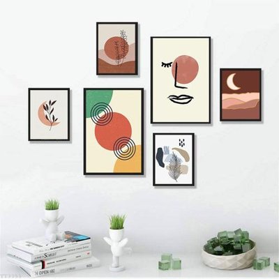 File tranh File tranh treo bộ 6 tấm tối giản Minimalist Art TT3351 (ảnh gốc) không bị mờ