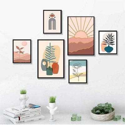 File gốc File tranh treo bộ 6 tấm tối giản Minimalist Art TT3360 (in lụa) cao cấp