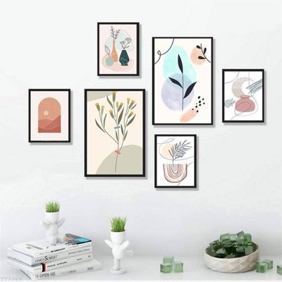 File tranh File tranh treo bộ 6 tấm tối giản Minimalist Art TT3369 (bản gốc) trang trí văn phòng