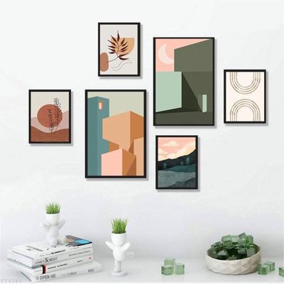 File gốc in ấn File tranh treo bộ 6 tấm tối giản Minimalist Art TT3381 độ phân giải cao