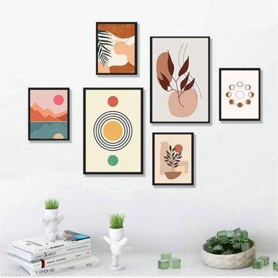 File gốc in mica File tranh treo bộ 6 tấm tối giản Minimalist Art TT3397 chất lượng
