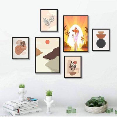 File gốc File tranh treo bộ 6 tấm tối giản Minimalist Art TT3410 (in mica) trang trí