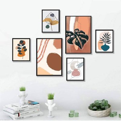 File in trần File tranh treo bộ 6 tấm tối giản Minimalist Art TT3413 (bản gốc) đại dương