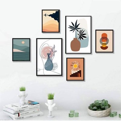 File gốc in ấn File tranh treo bộ 6 tấm tối giản Minimalist Art TT3419 độ phân giải cao