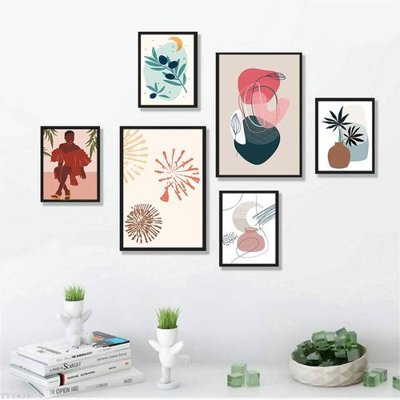 Ảnh gốc File tranh treo bộ 6 tấm tối giản Minimalist Art TT3430 (độ nét cao) in tráng gương