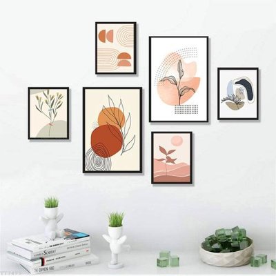 File in mica File tranh treo bộ 6 tấm tối giản Minimalist Art TT3473 (bản gốc) siêu trong