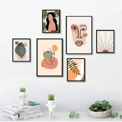 File gốc File tranh treo bộ 6 tấm tối giản Minimalist Art TT3507 (cho in 3D) độc đáo